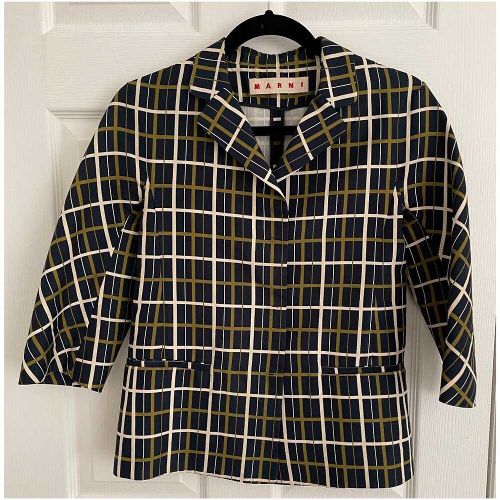 Marni Vintage Teal Stripe Jacket Size Size 38